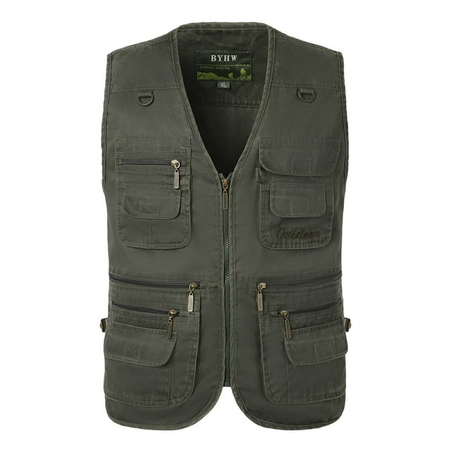 TIMIFIS Men's Fishing Vests Outdoor Mesh Outdoor Vests Leisure Jacket Lightweight Vests With Zip Many PocketsFall