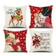 thumbnail image 2 of 4pcs Christmas Decorations Pillowcase 18x18 Set 4-piece Snowflake Santa Snowman Deer Bird Lollipop Christmas Rustic Winter Holiday Throw Pillow Christmas Decoration Cushion Cover, 2 of 5