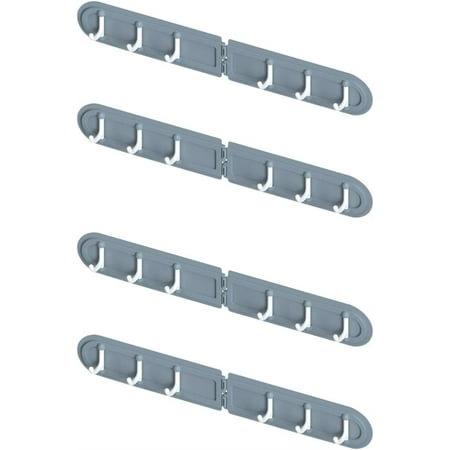 

Happon Pack of 4 Wall Mounted Hooks Hanger Foldable Punch Free Home Corner Wall Mount Rack Clothes Hanger with 6 Hooks for Kitchen Home Gray