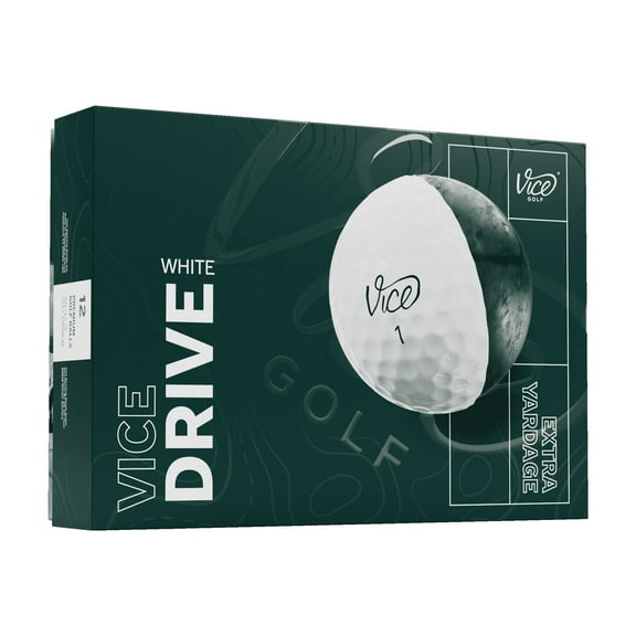 Vice Golf Drive Golf Ball White- 1 Dozen
