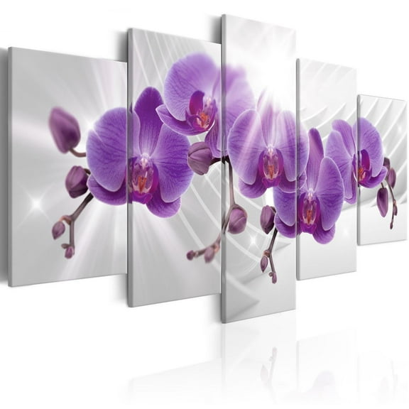 Tiptophomedecor Stretched Canvas Floral Art - Abstract Garden: Purple Orchis - Stretched & Framed Ready To Hang Art