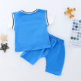 thumbnail image 2 of Boys' New Summer Cartoon Round Neck Short Sleeve Set Fashion Smiling Face T-shirt Shorts Casual Fashion Two Piece Set, 2 of 4