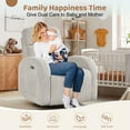 thumbnail image 4 of Aemeios Corduroy Swivel Rocker Glider Power Recliner Nursery Rocking Chair with USB and Type-C Ports, Camel, 4 of 7