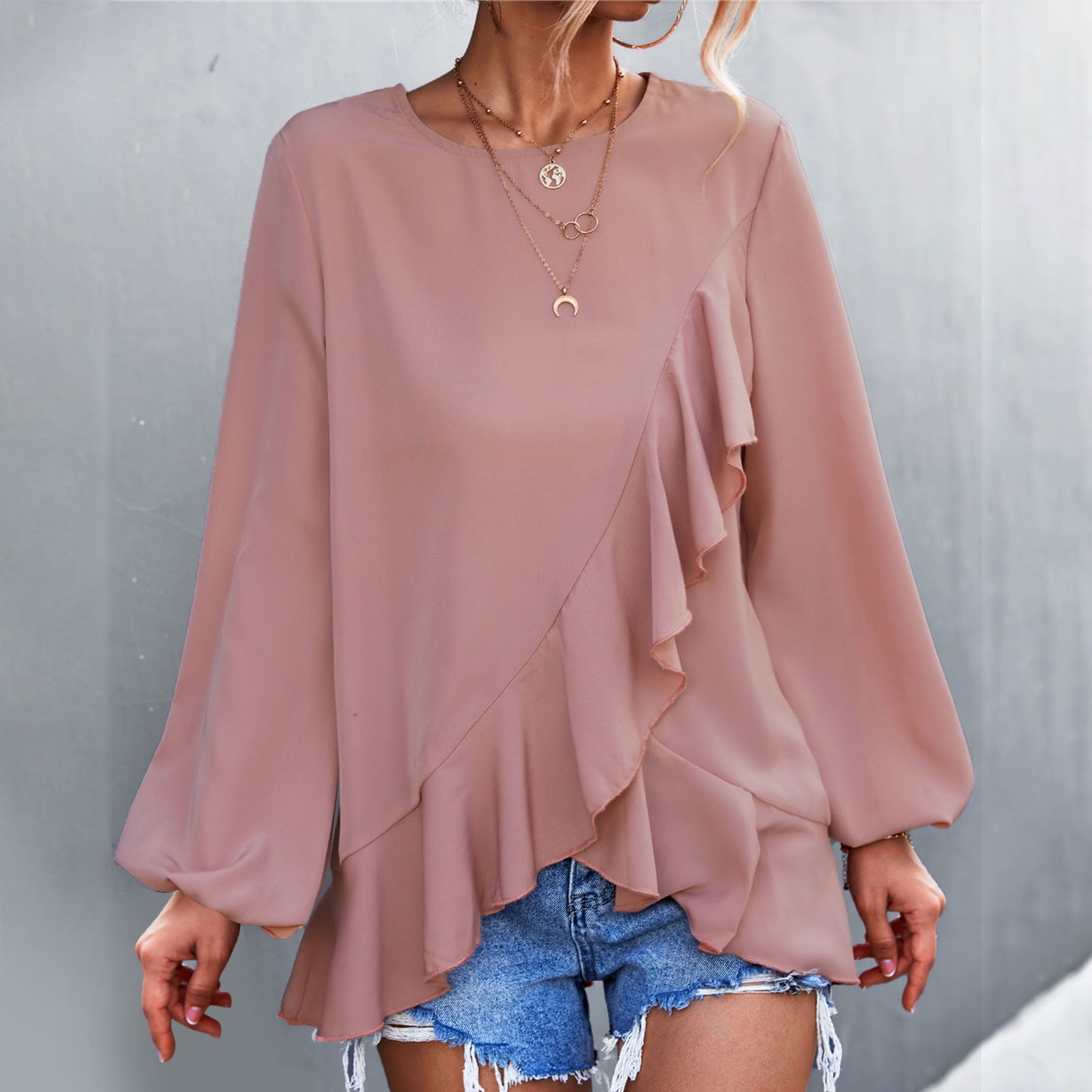 tops with frilly sleeves