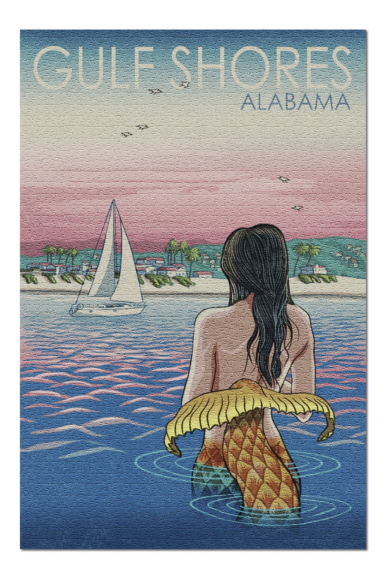 Gulf Shores, Alabama Mermaid and Beach 96249 (20x30 Premium 1000
