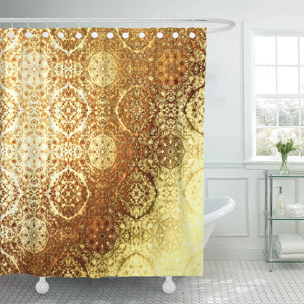 KSADK Beige Golden Oriental Pattern Folk Traditional Royal Gold