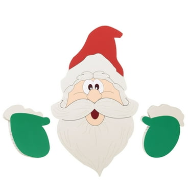 Christmas Santa Claus Reindeer Ornaments, Christmas Elk Head Santa Claus Head Courtyard Decoration, Winter Yard Signs Fence Decoration for Christmas