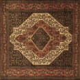thumbnail image 1 of Ahgly Company Indoor Square Medallion Brown Traditional Area Rugs, 7' Square, 1 of 4