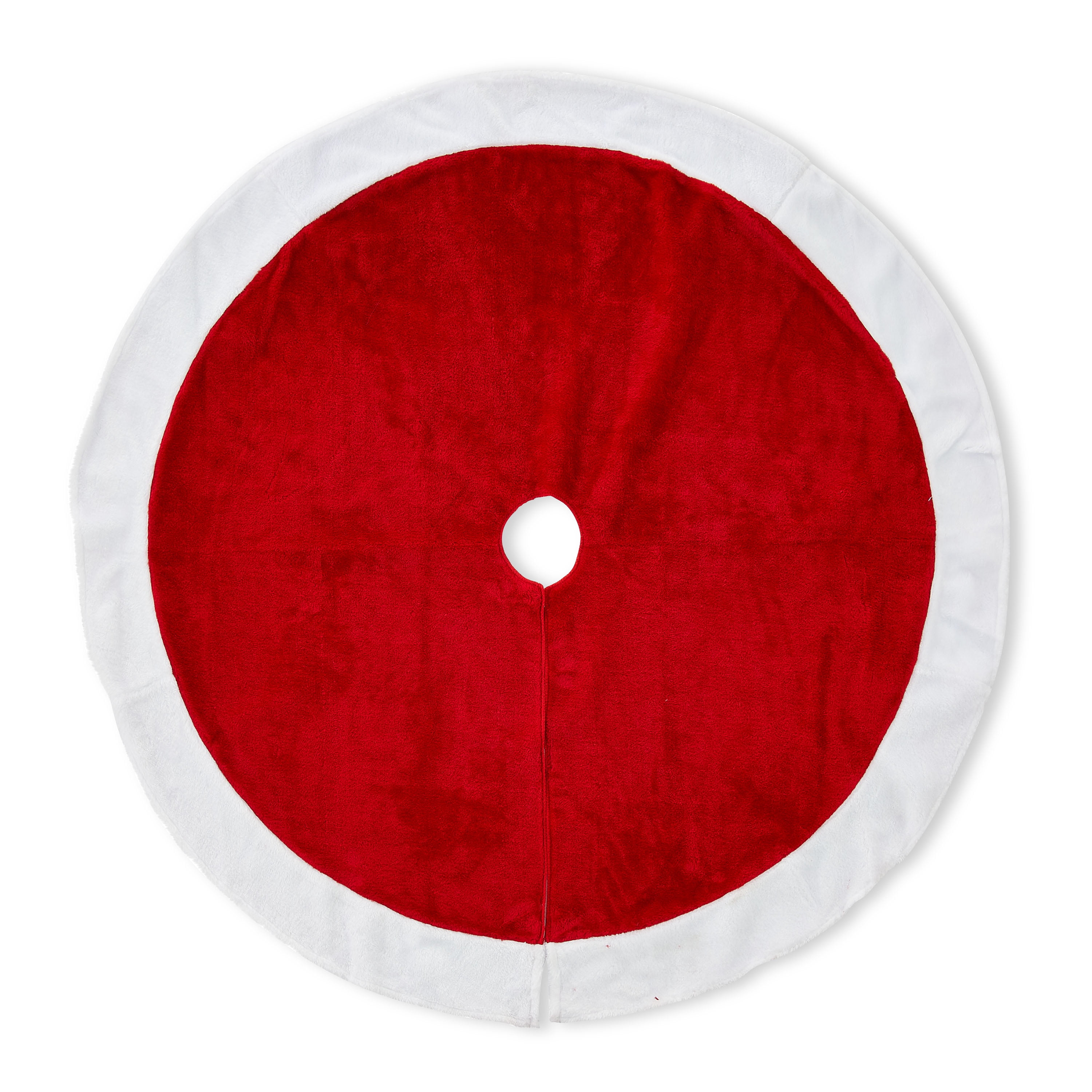 Holiday Time Red/white Plush Tree Skirt