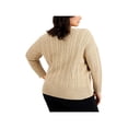 thumbnail image 2 of Anne Klein Womens Plus Cable Knit V-Neck Cardigan Sweater, 2 of 2