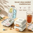 thumbnail image 2 of KUEON Daily Use Pill Organizer with Labels, Pill Box Easy to Open 7 Compartments, Portable Travel Pill Case White(large), 2 of 8