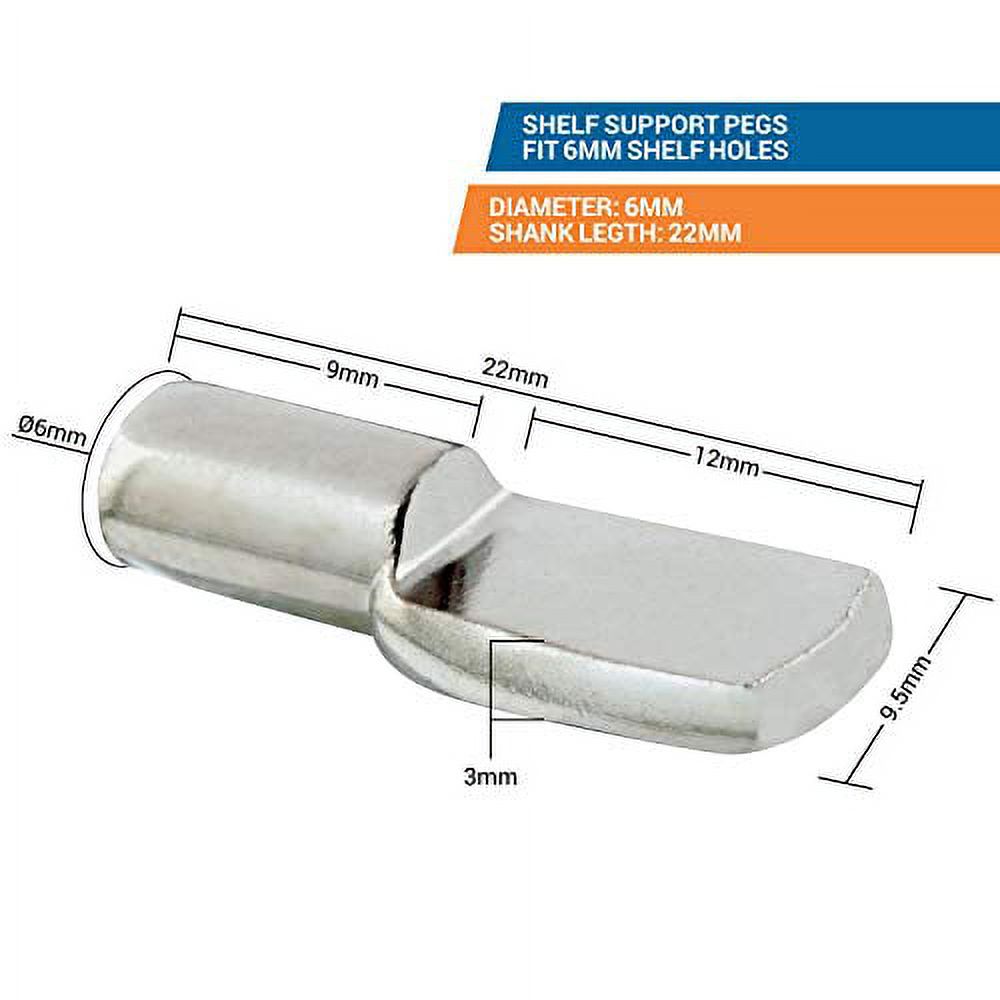Rok Hardware 100 Pack 1/4" Shelf Pins, Flat Spoon Style, Nickel
