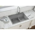 thumbnail image 2 of Elkay Quartz Classic 33" x 22" x 10", Offset 60/40 Double Bowl Drop-in Sink with Aqua Divide, Greystone, 2 of 2