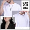 thumbnail image 5 of KeyStyle Cross Necklace for Men Stainless Steel Cross Pendant Necklace Catholic Christian Religious Gifts Valentines Anniversary Jewelry Gift for Husband, 5 of 7