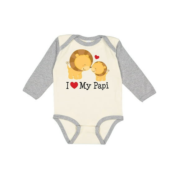 Inktastic I Love My Papi Childs Boys or Girls Long Sleeve Baby Bodysuit