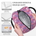 thumbnail image 6 of YFYANG Portable Waterproof Insulated Lunch Bag, Red Wavy Line Texture Reusable Cooler Bag / Picnic Bag for Adults Teens, 6 of 9
