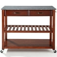 thumbnail image 3 of Crosley 2 Drawer Gray Granite Top Kitchen Cart in Cherry, 3 of 8
