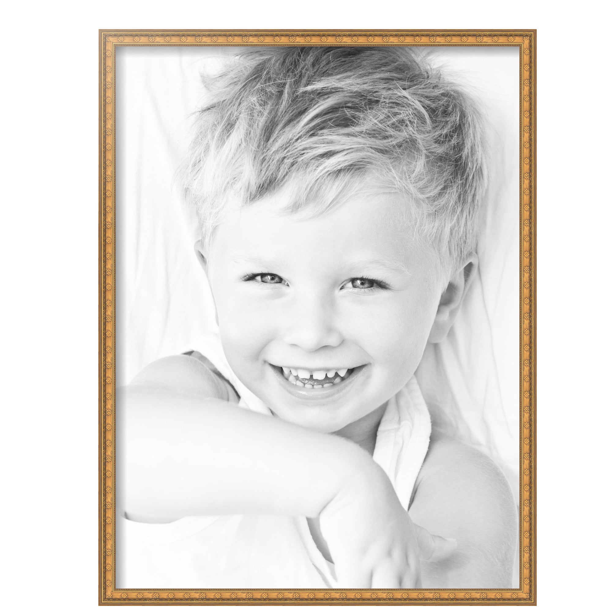 ArtToFrames 18" x 24" Gold with Star Picture Frame, 18x24 inch Gold Wood Poster Frame (WOM-4755), 4 Pack