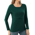 thumbnail image 5 of Beaisland Women's Maternity Nursing Tops Comfy Long Sleeve Breastfeeding T-Shirt 3-Pack, 5 of 8