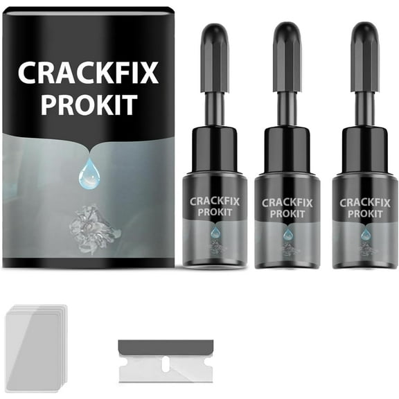 CrackFix Pro Kit,CrackFix Pro Kit Nexa Car Windshield Crack Repair Fluid Kits,Repair Fluid Quick Fix for Chips, Cracks, Star-Shaped Crack,Car Glass Repairs Without Stress (3Set)