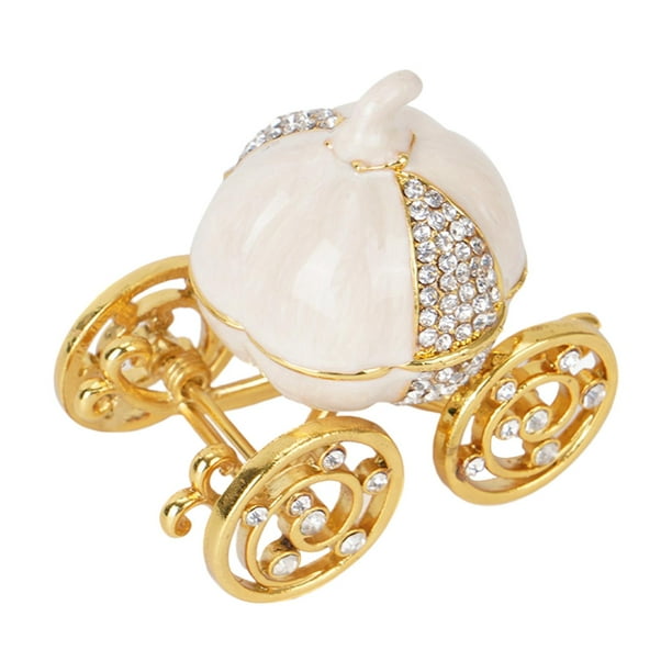 Carruaje de calabaza Zulema Esmaltado Decorativo Tapa Blanca
