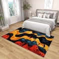 thumbnail image 4 of 4x5 Rug, Abstract Rug Washable Non Slip Soft for Living Room Bedroom, Multicolor Face Area Rug, Aesthetic Carpet, Abstract Home Decor & Gifts, 4 of 7