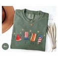 thumbnail image 4 of Cute Fourth of July Shirt, Patriotic Doodle Tee, Summer Cookout T-Shirt, Unisex Garment Dyed Tee, 4 of 7