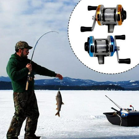 QHUDLV Winter Ice Fishing Reel Baitcasting Double Rocker Bait Ice Fishing Casting Metal Wheel Y7e0 Fishing Reel