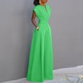 thumbnail image 5 of ZANZEA Womens V Neck Short Sleeve High Waist Jumpsuits Office Work Casual Party Wide Leg Long Rompers, 5 of 12