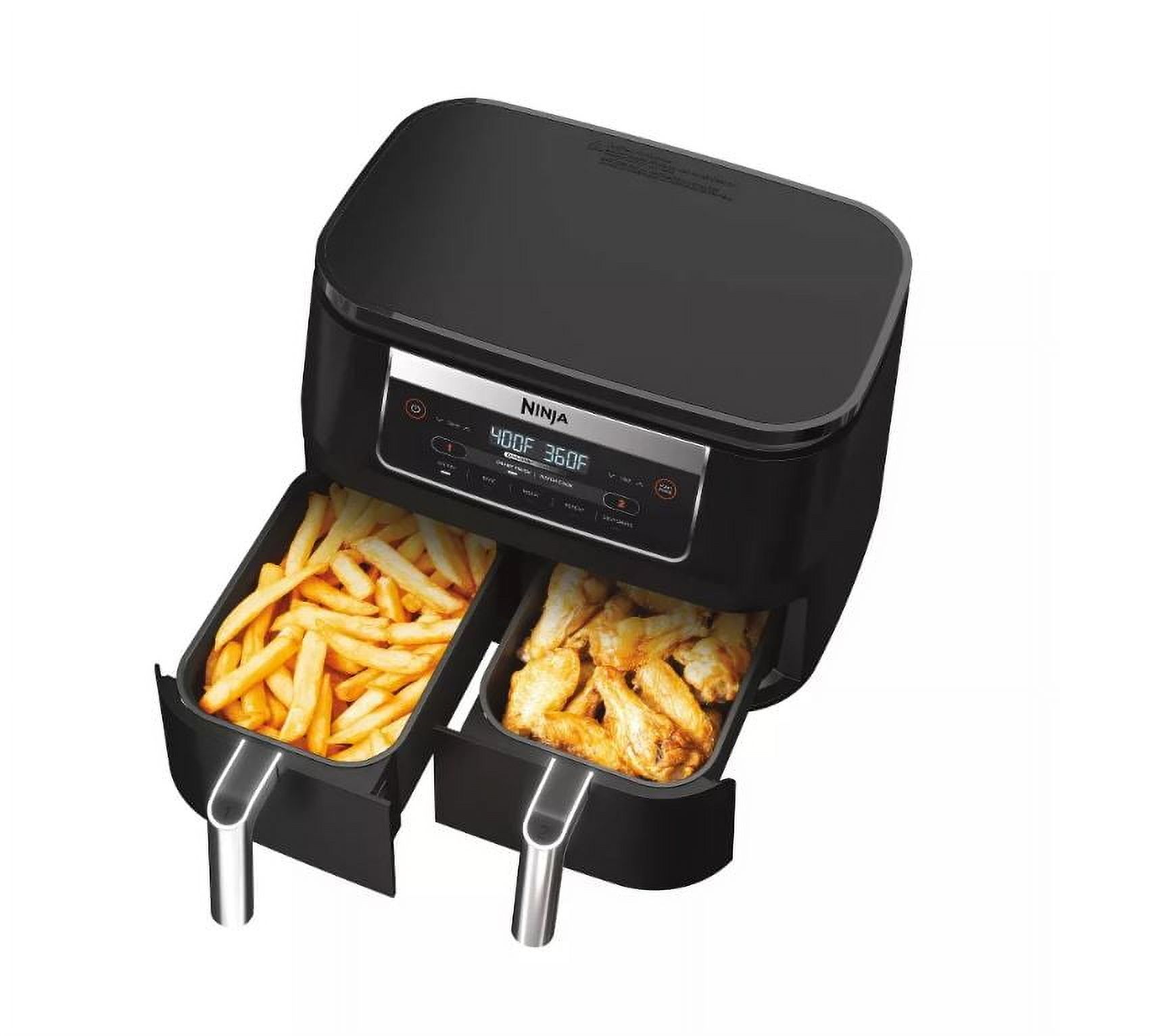 Ninja 6 qt 2-Basket Air Fryer, Black - Nonstick