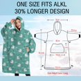 thumbnail image 4 of Oversized Wearable Blanket Hoodie,Green Cartoon Unicorn Pattern Sherpa Blanket Hoodie with Super Pockets,Super Warm Fuzzy Pullover for Women & Men, 4 of 6