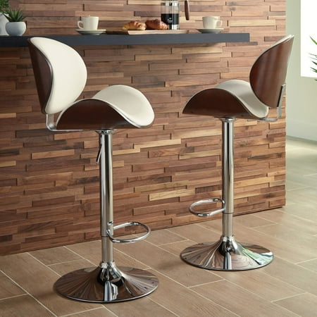 Adjustable Height Steel Lab Stool - Signature Design by Ashley Bellatier Tall White and Brown Bucket Adjustable Height Barstool