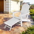 thumbnail image 2 of Costway Patio Folding Adirondack Chair HDPE All-Weather Pull-Out Ottoman White, 2 of 9