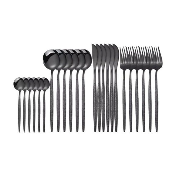 Steak Knife Set, Stainless Steel Knife Fork and Spoon Cutlery 30 Piece Steak Knife Fork and Spoon Set