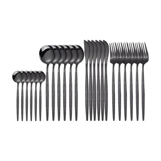 24 Pcs Stainless Steel Set with Steak Knives Service for 4,Mirror Polished Cutlery Utensil Set,Home Kitchen Eating Tableware Set,Include Fork Knife Spoon Set,Dishwasher Safe