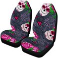 thumbnail image 1 of ABPHQTO Juego de 2 fundas para asientos de coche Skull Universal Auto Asientos delanteros Protector para coche, SUV sedán, camión, 1 of 3