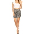 thumbnail image 4 of Women's Casual Animal Printed Elastic High Waist Stretch Biker Shorts, 4 of 5