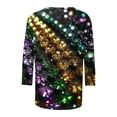 thumbnail image 5 of Cavosen Carnival Women's Shirts and Blouses 3/4 Length Sleeve Mardi Gras Shiny Mask Print Blouse Crewneck Party Holiday Shirts Comfy Stylish Festival Tops Dressy Party Funny Tees 3XL, 5 of 5