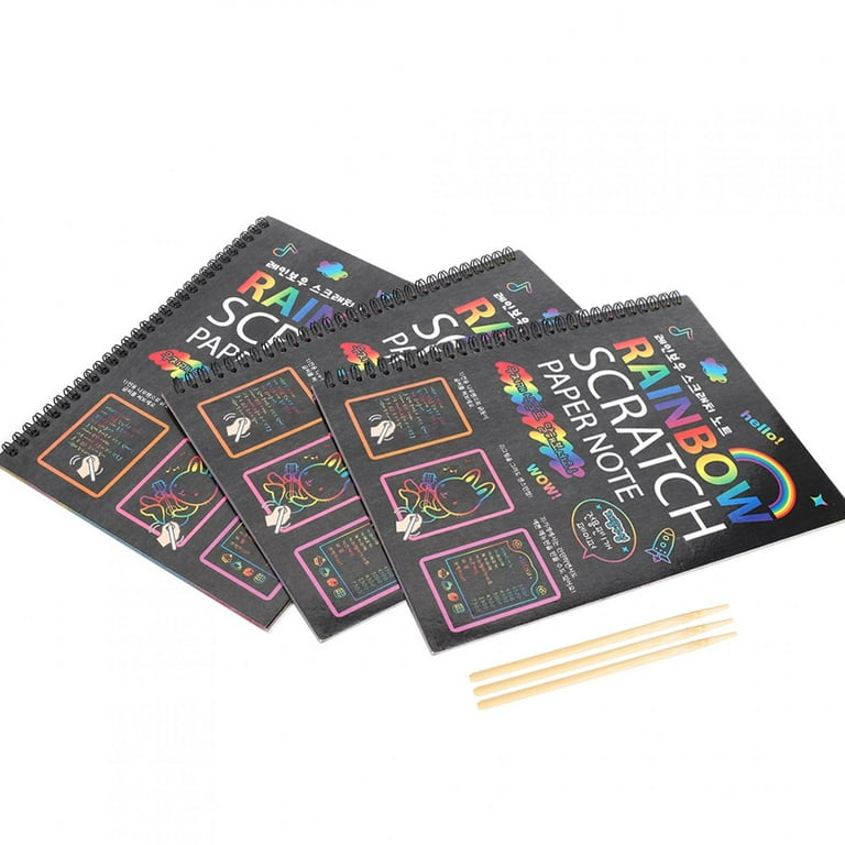 Scratch Paper Notes, 10.2x7.5In Multicolor Rainbow Scratch Paper
