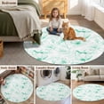 thumbnail image 5 of Green Flower Round Area Rug 3Ft Washable Small Circle Rugs for Kitchen Entryway, Watercolor Floral Botanical Line Drawing Print Non-Slip Carpet Floor Mats Indoor Outdoor Carpet Runner Home Decor, 5 of 8