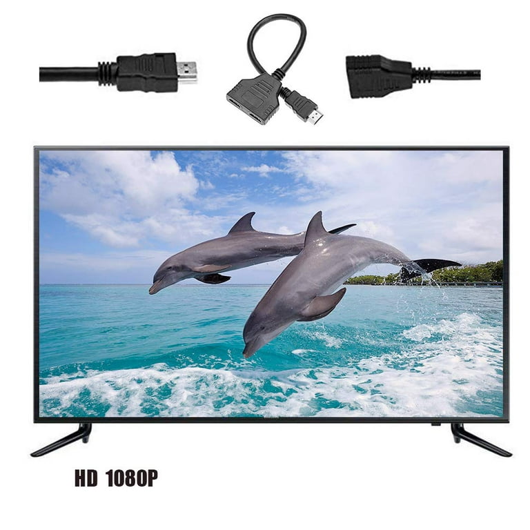 HDMI Cable - HDMI Splitter 1 in 2 Out/HDMI Splitter Adapter Cable HDMI Male  to Dual HDMI Female 1 to 2 Way, Support Two TVs at The Same Time, Signal
