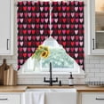 thumbnail image 3 of Valentine's Day Kitchen Window Curtains, Swag Curtains Valance for Bedroom Living Room Bathroom, Love Heart Modern Abstract Art Romantic Rod Pocket Window Curtain Block Drapes 2 Panels 36"x36", 3 of 5