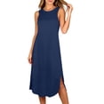 thumbnail image 2 of Horkkom Sleep Shirts for Women Sleeveless Solid Color Crew Neck Nightgowns Comfy Soft Night Dress, S-2XL, 2 of 7