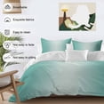 thumbnail image 3 of 3 Piece Turquoise Ombre Duvet Cover Set Queen Size, Microfiber Comforter/Quilt Cover with Corner Ties and 2 Pillowcases, Modern Gradient Abstract Art All Season Soft Bedding with Zipper Closure, 3 of 8