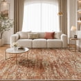 thumbnail image 3 of CHITOOMA 8'x10' Area Rugs, Washable Rugs for Living Room Non-Slip Low Pile Soft Distressed Abstract Rug, Indoor Vintage Neutral Carpet for Bedroom Dining Room Dorm Office, Red, 3 of 12