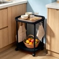 thumbnail image 6 of Rolling Side Table with Wheels Narrow End Table Storage Shelf for Bedroom Living Room Small Spaces, 6 of 6