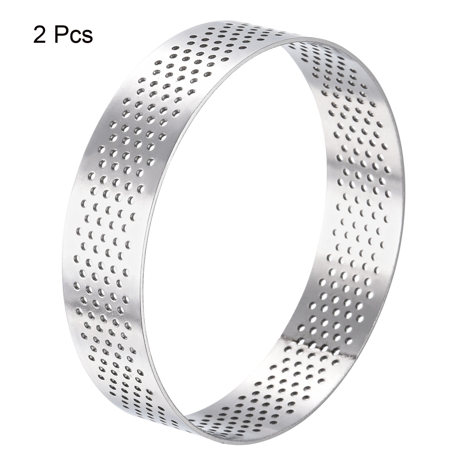 Unique Bargains Stainless Steel Cake Rings Baking Perforated Mousse Ring 3.1" x 0.8"