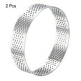 thumbnail image 3 of 2uds Inoxidable Acero Pastel Anillos para Hornear, Perforado Pastel Mousse Anillo Cocina Hornear Calor Resistente 3.1 Diámetro, 0.8 Altura, para Pastel Postre, Plata, 3 of 5