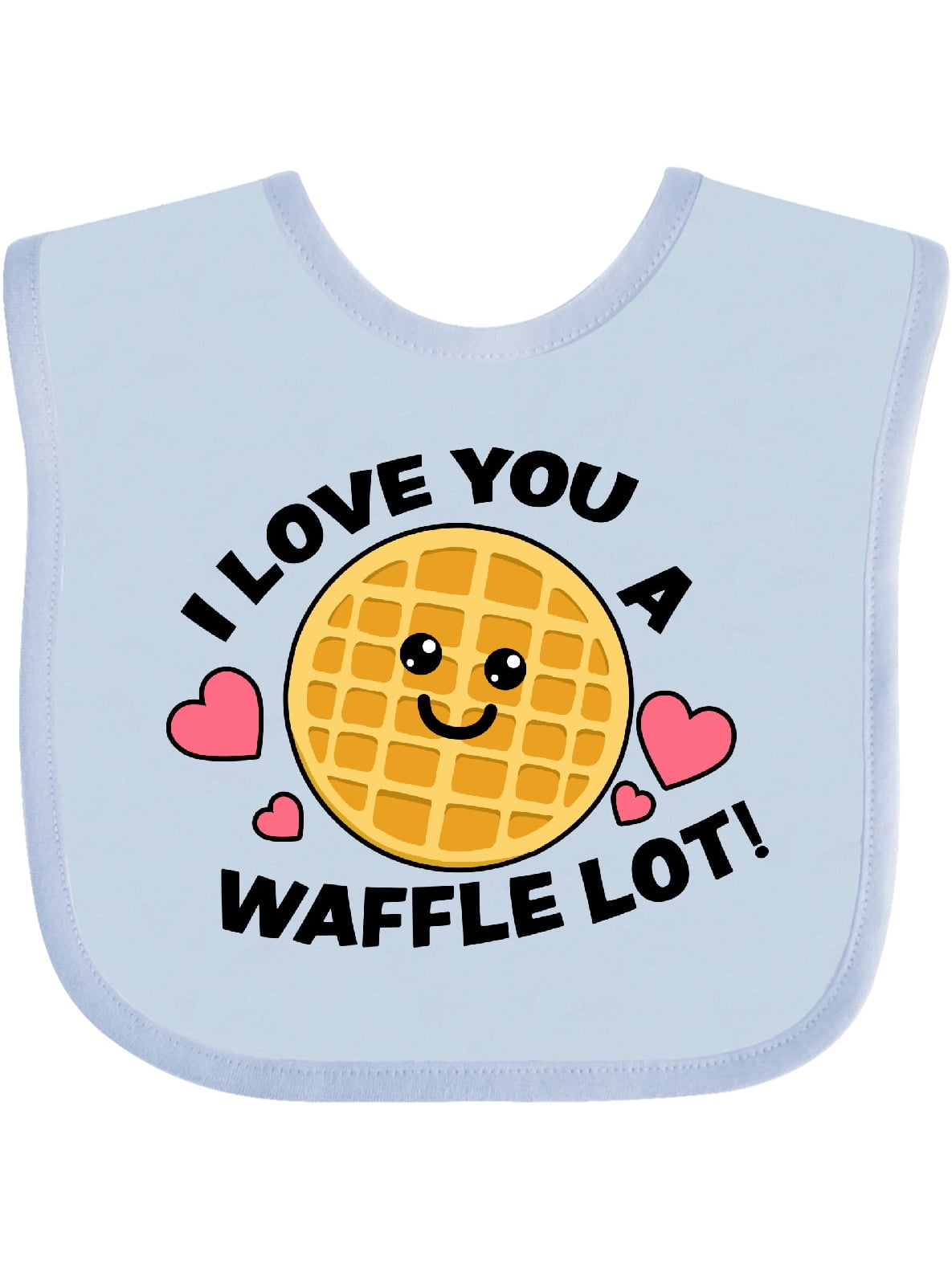 I Love you a Waffle Lot with Cute Happy Waffle Baby Bib