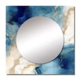 thumbnail image 2 of Designart "Serene Blue and Gold Marble Clouds XI" Fractals Blue Large Square Mirror - Square Bedroom Mirror Printed Wall Decor - Transitional Square Printed Wall Mirror Art, 2 of 5